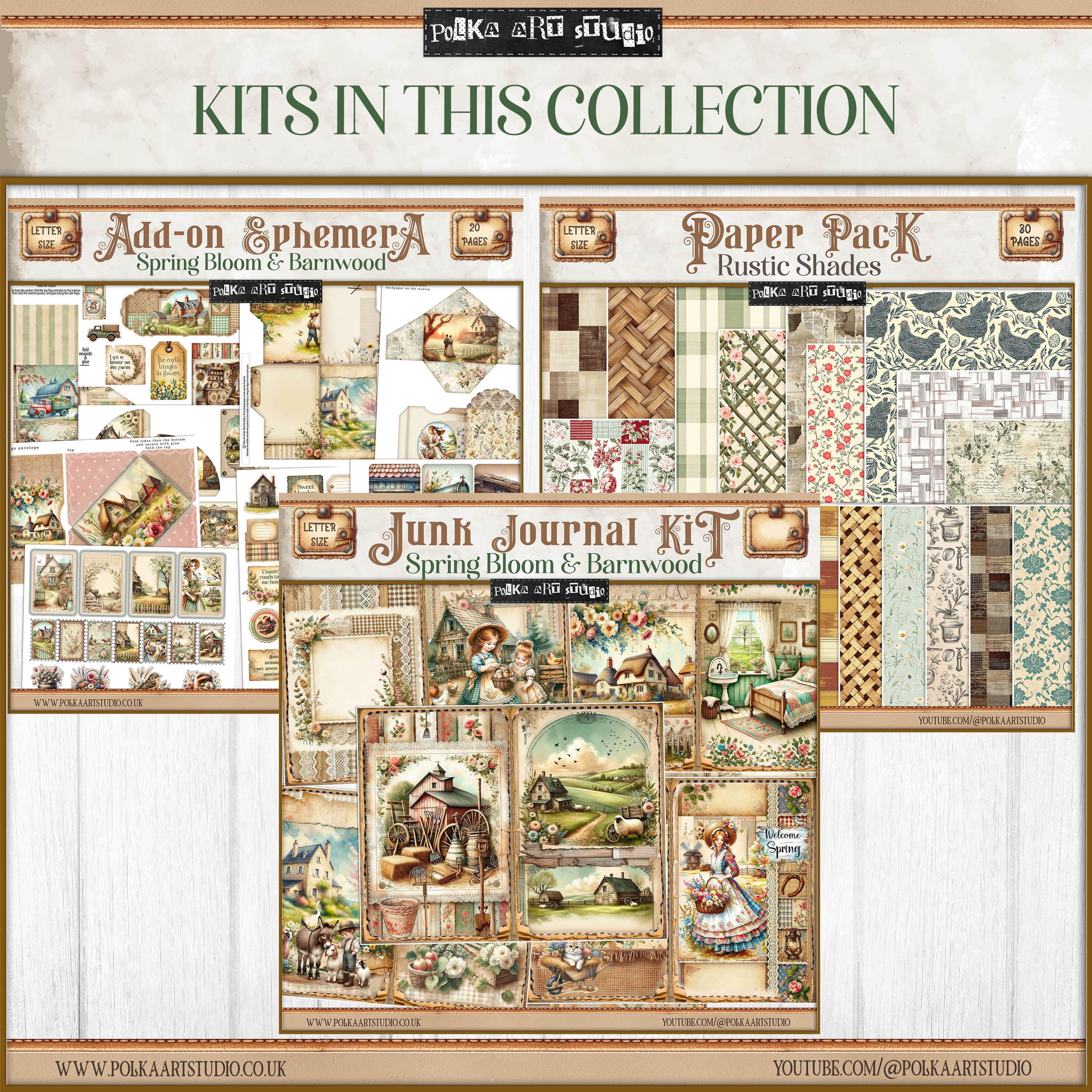 Spring Ephemera Junk Journal Kit: Rustic Farm Cottagecore (digital ...