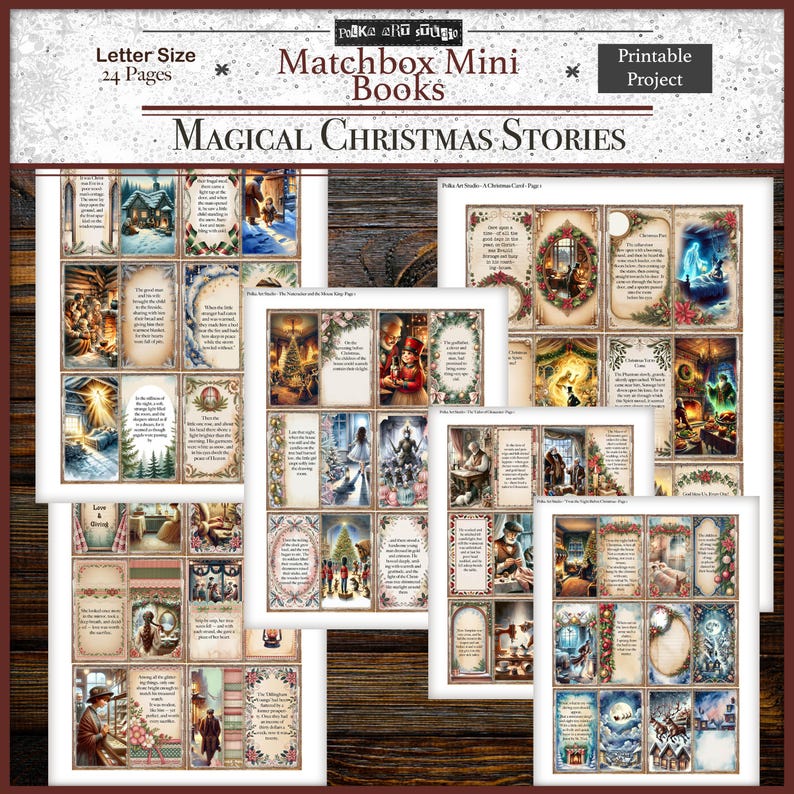 Digital Junk Journal Project Kit - Matchbox Mini Books, Christmas ...