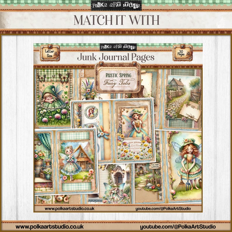 Vintage Rustic Fairy Junk Journal Kit: Spring Embellishments (digital ...