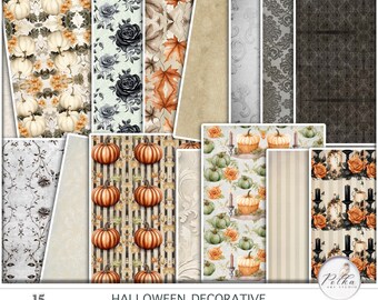 Vintage Halloween Scrapbook Paper: Printable Junk Journal Kit (Digital Download)