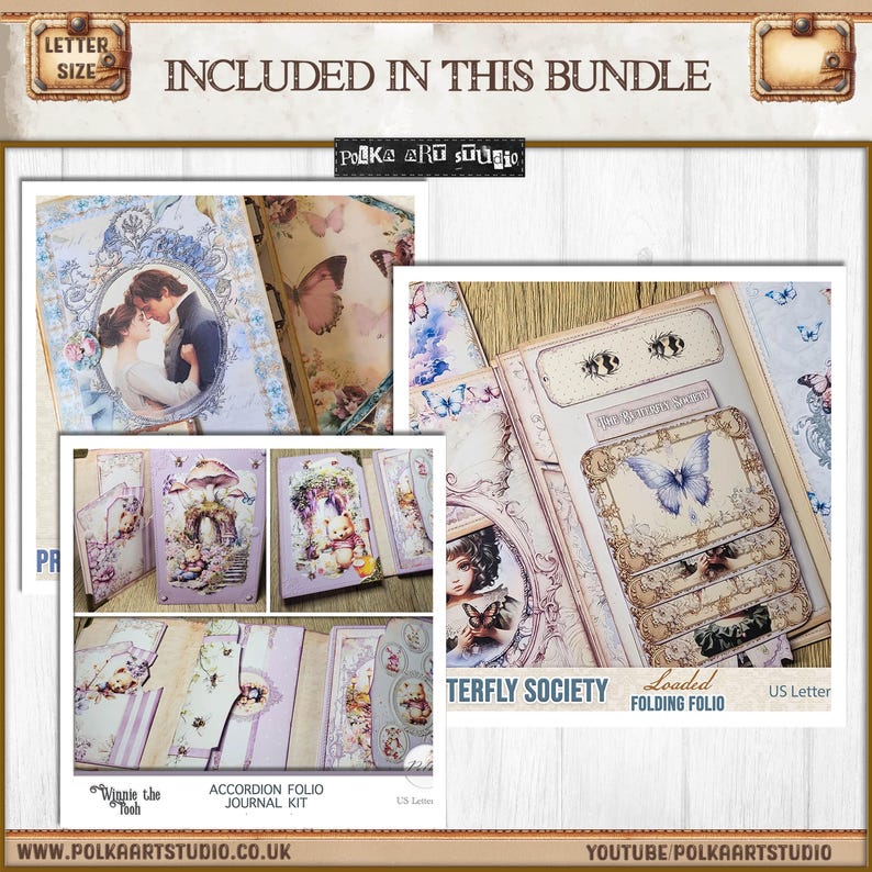 Printable Junk Journal Bundle: 6 DIY Folio Kits With Video Tutorials ...