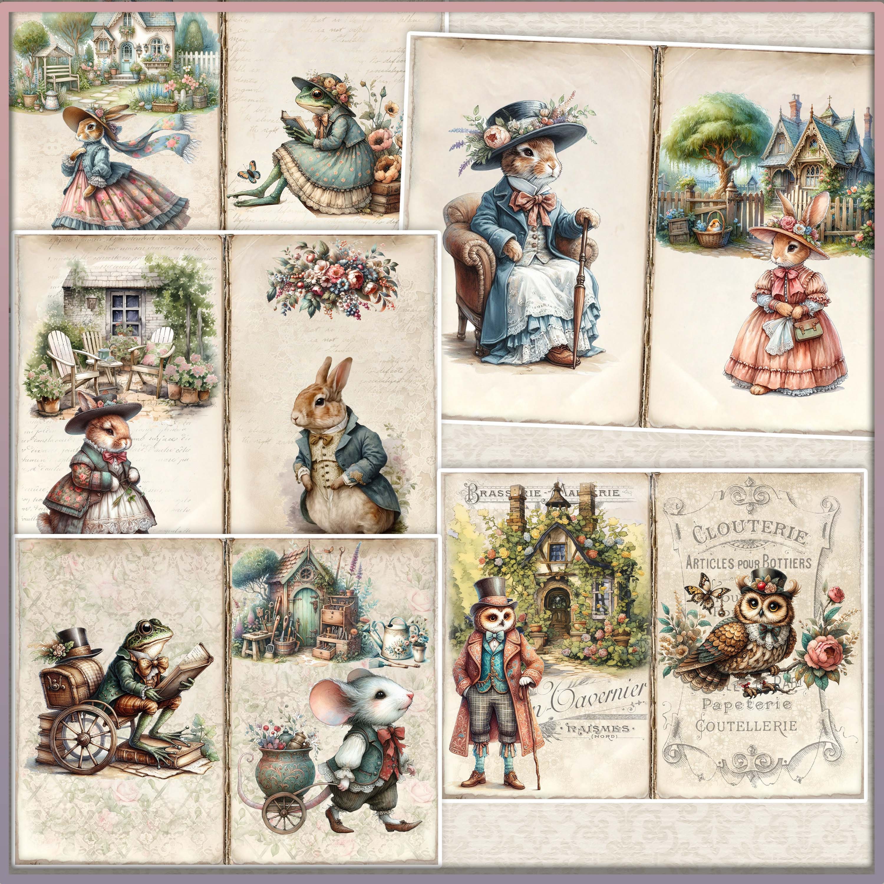 Beatrix Potter Junk Journal Kit: Vintage Animal Pages (digital Download ...