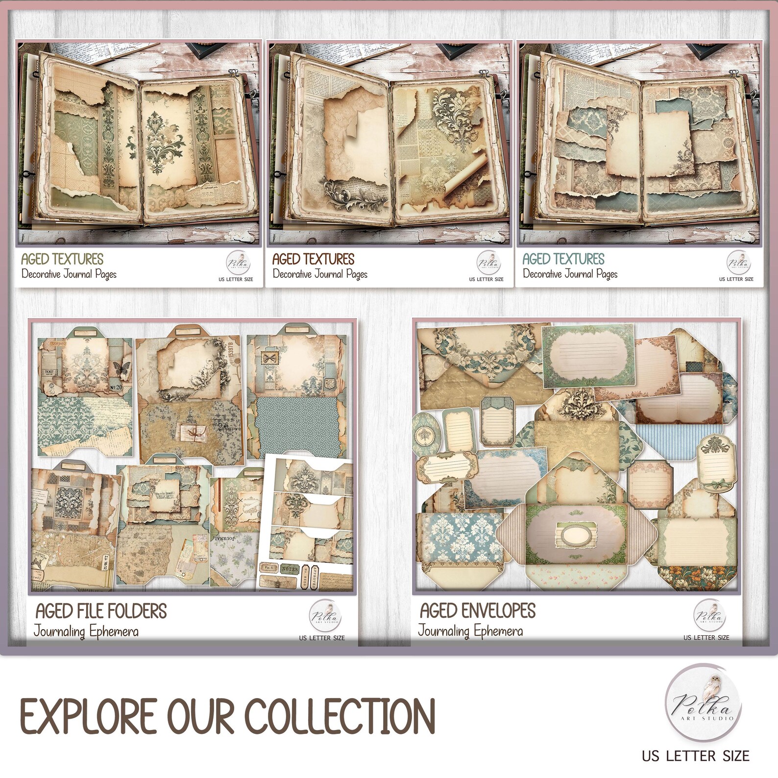 Aged Paper File Folders: Junk Journal Ephemera (digital Download) - Etsy