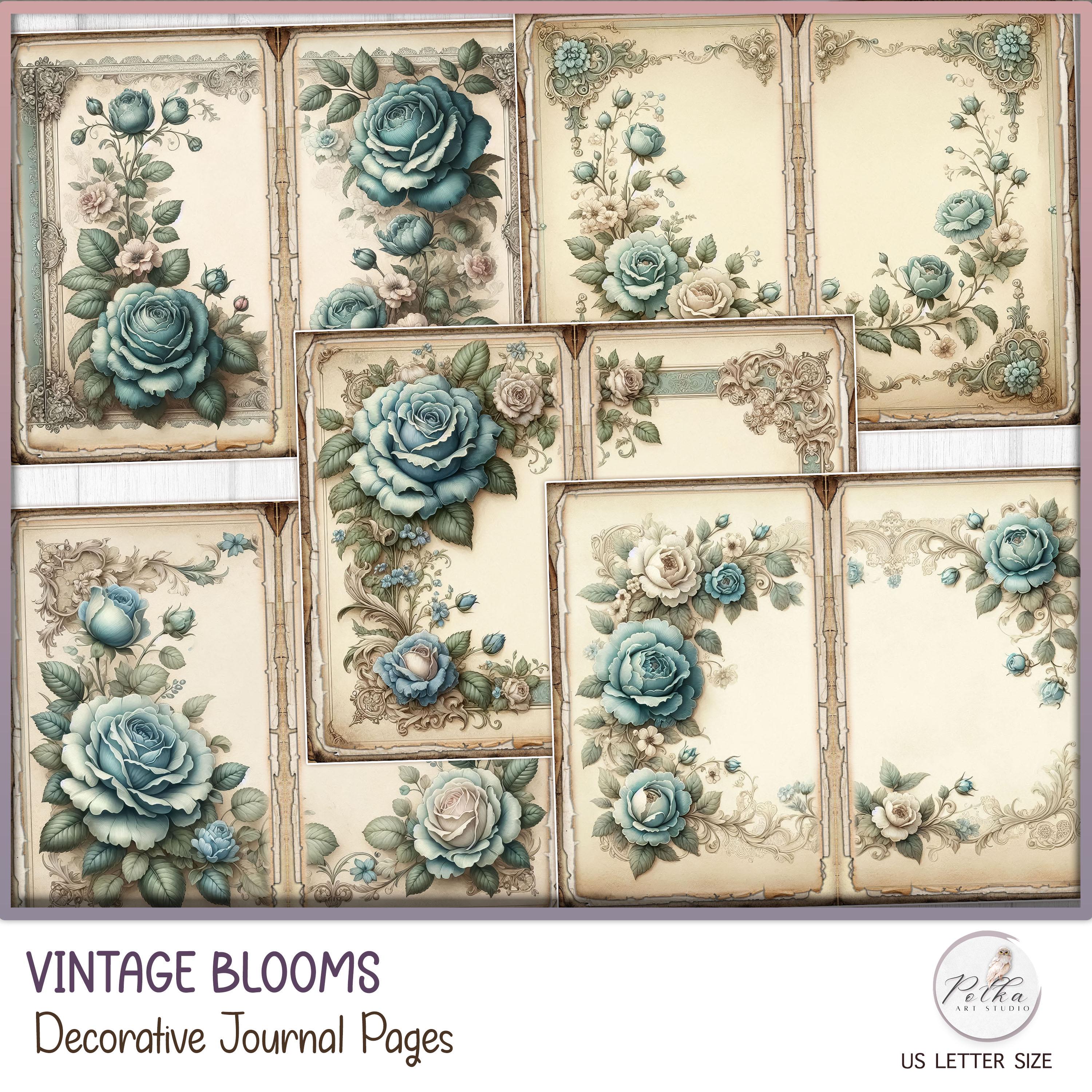 Vintage Shabby Chic Roses: Junk Journal Paper Pack (digital Download ...