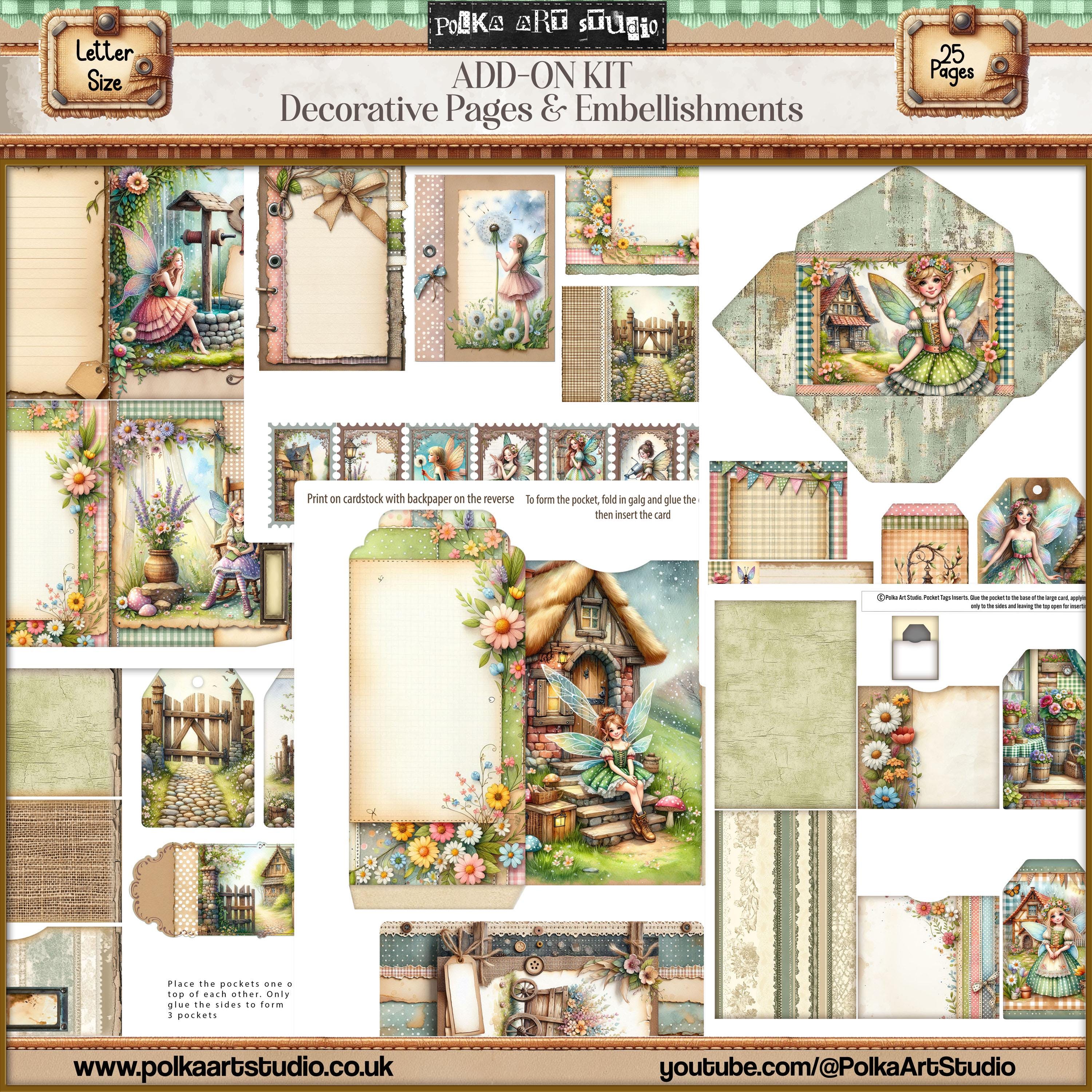 Vintage Rustic Fairy Junk Journal Kit: Spring Embellishments (digital ...