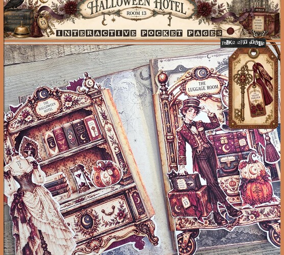 Hotel Halloween Junk Journal Pockets — Interactive Pocket Pages & Printable Ephemera