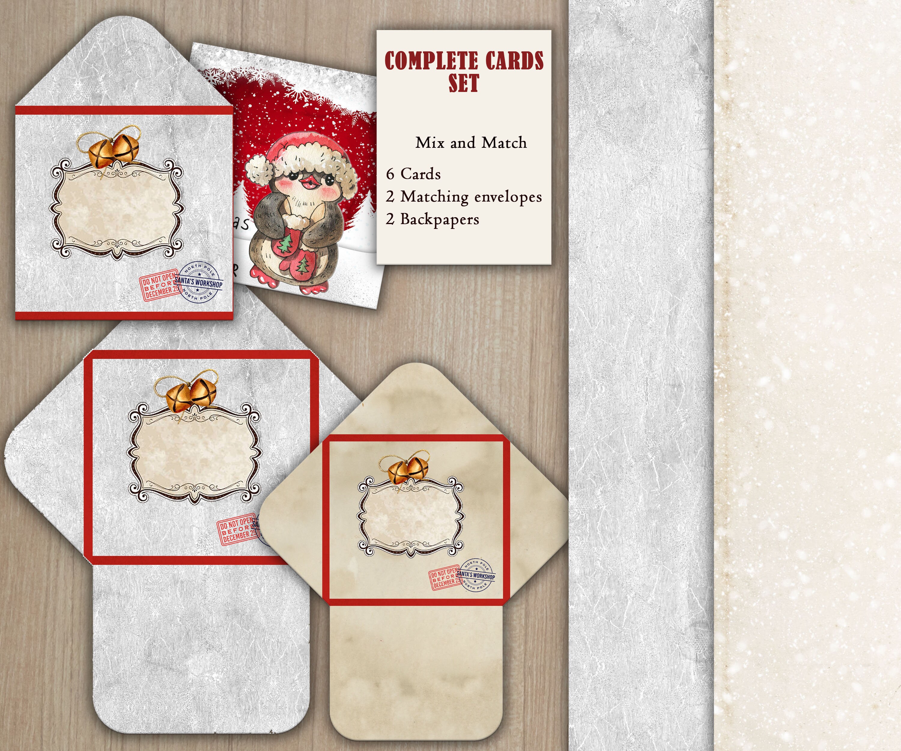 Printable Christmas Cards Pack Mix and Match the | Etsy