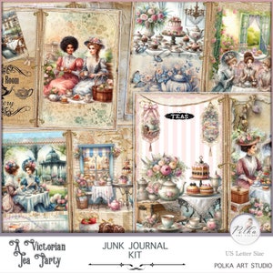 Journal numérique pour le thé victorien, pages de journalisation, téléchargement numérique imprimable, thé victorien, gâteau, documents éphémères imprimables, pages de collage