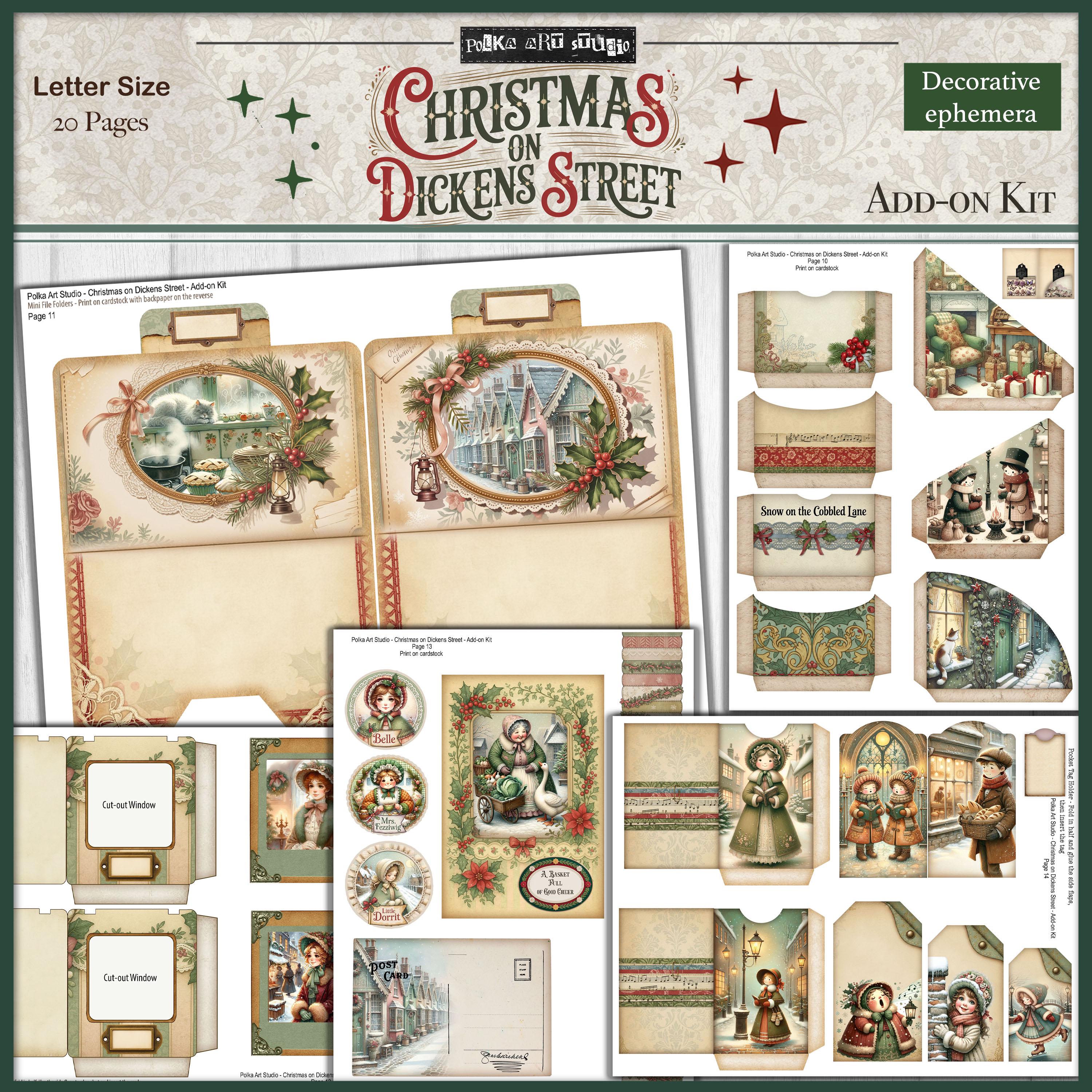 Digital Christmas Junk Journal Kit Christmas on Dickens Street, Vintage ...