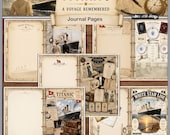 Titanic Voyage Junk Journal Kit Printable Pages, Vintage Ocean Liner Ephemera, Shabby Chic Nautical Journal Digital Download