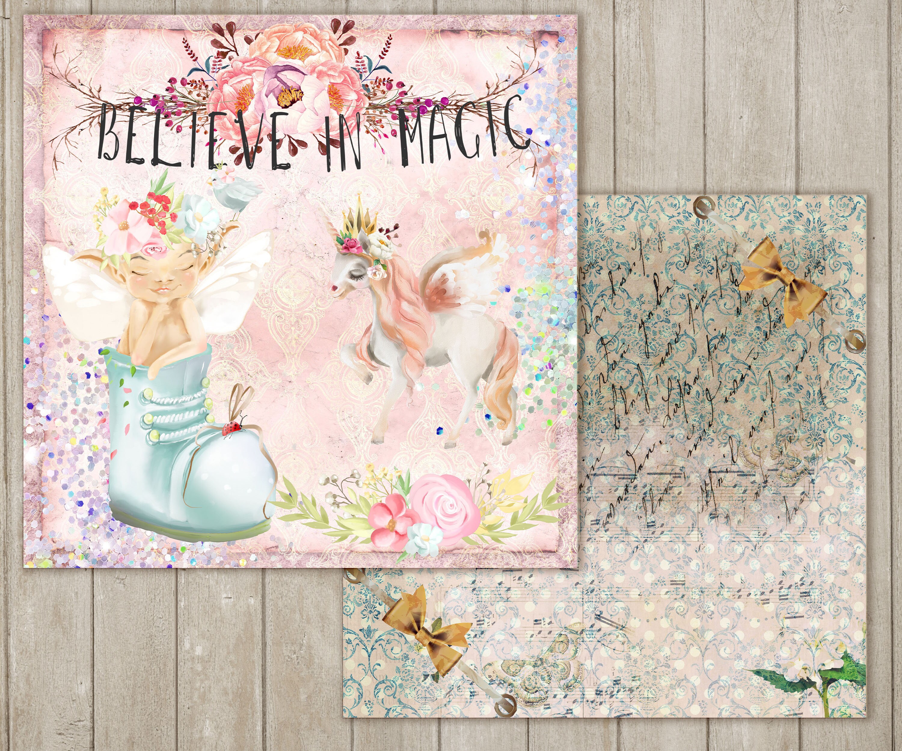 Scrapbook Paper Vintage Fairies Illustrations Magical - Etsy