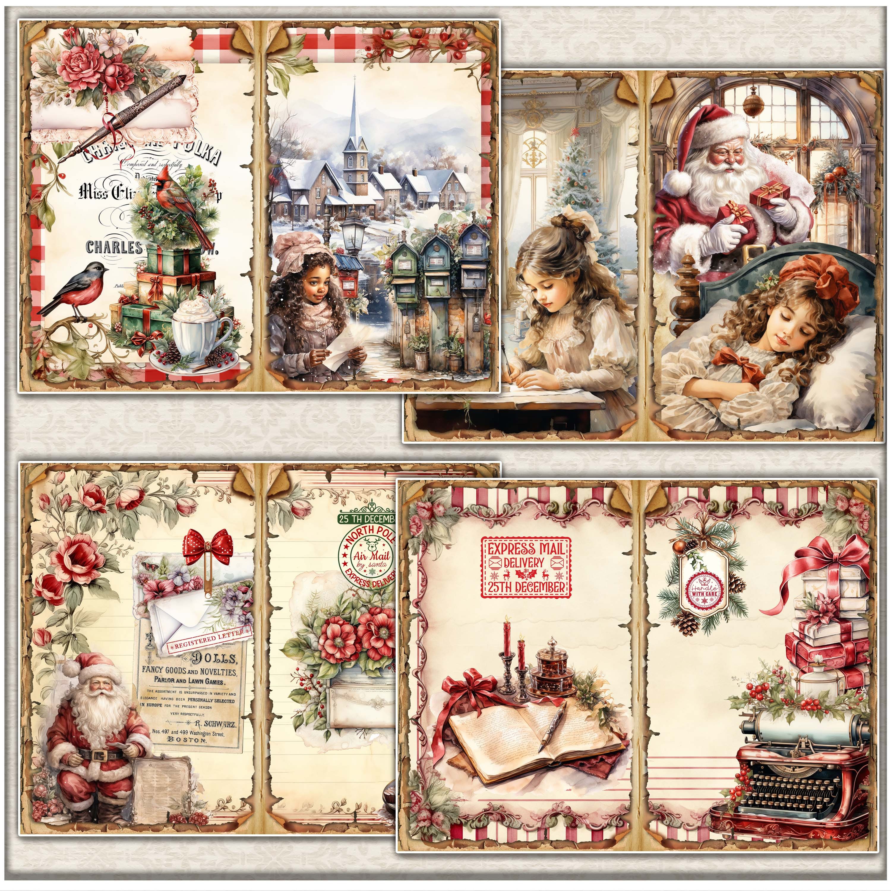Christmas Junk Journal Kit: Letters to Santa Ephemera (digital Download ...