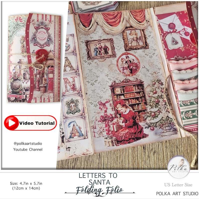 Junk Journal Christmas Folding Folio: Letters to Santa Ephemera ...