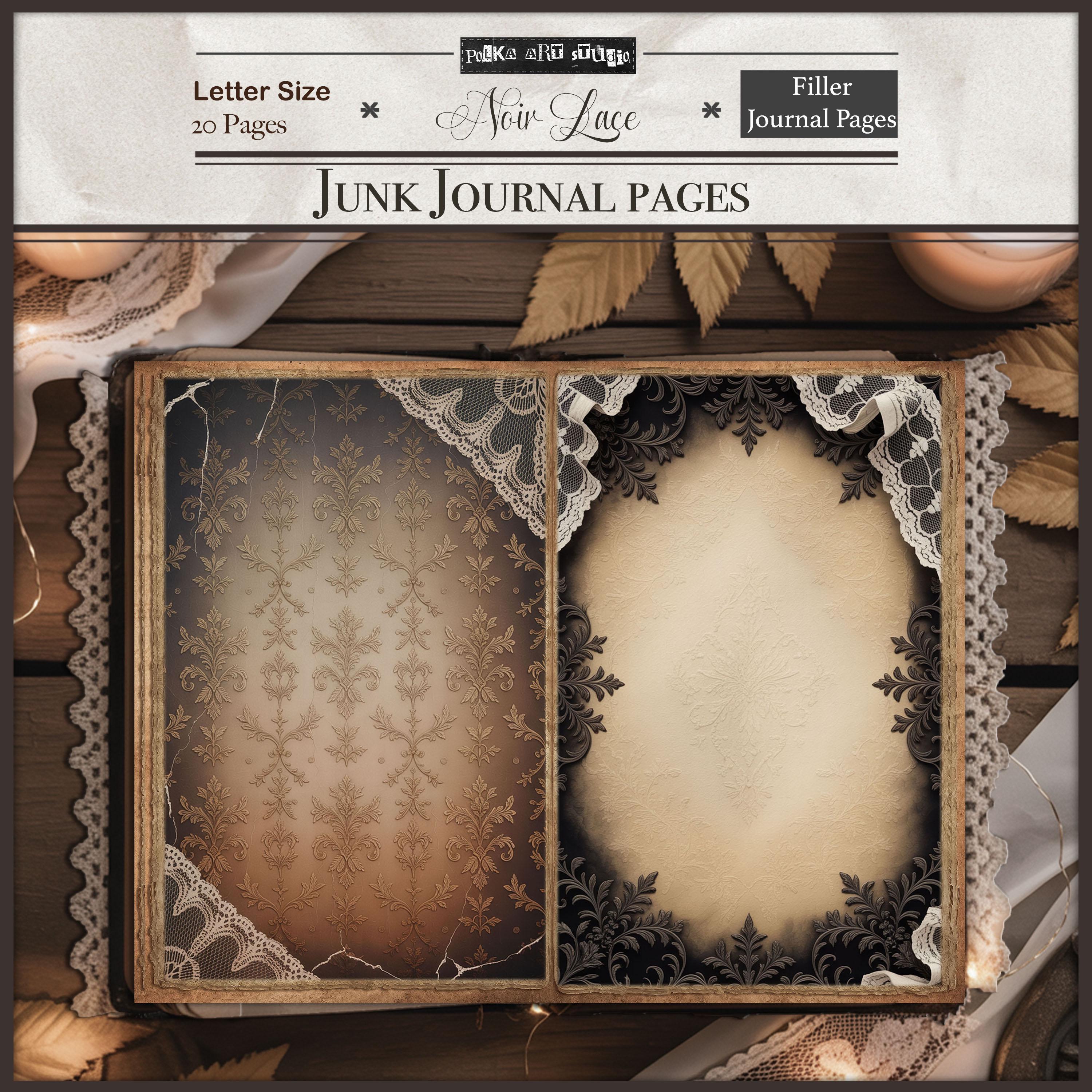 Lace Junk Journal Pages | Gothic Vintage Printable Paper Kit | Elegant ...