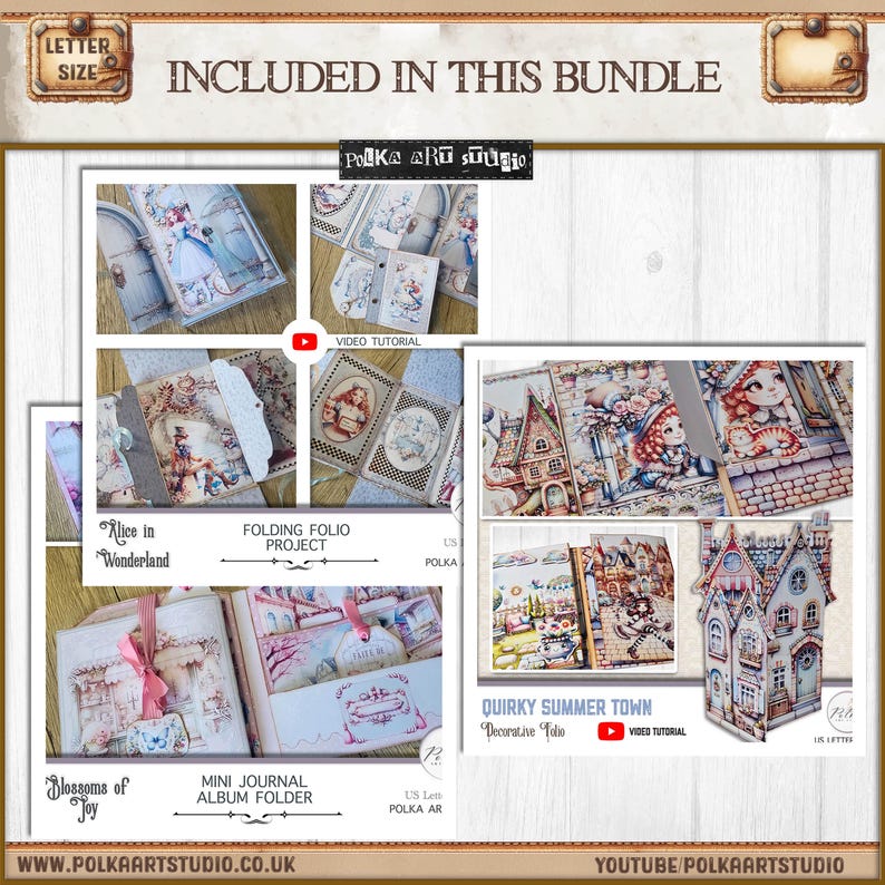 Printable Junk Journal Bundle: 6 DIY Folio Kits With Video Tutorials ...
