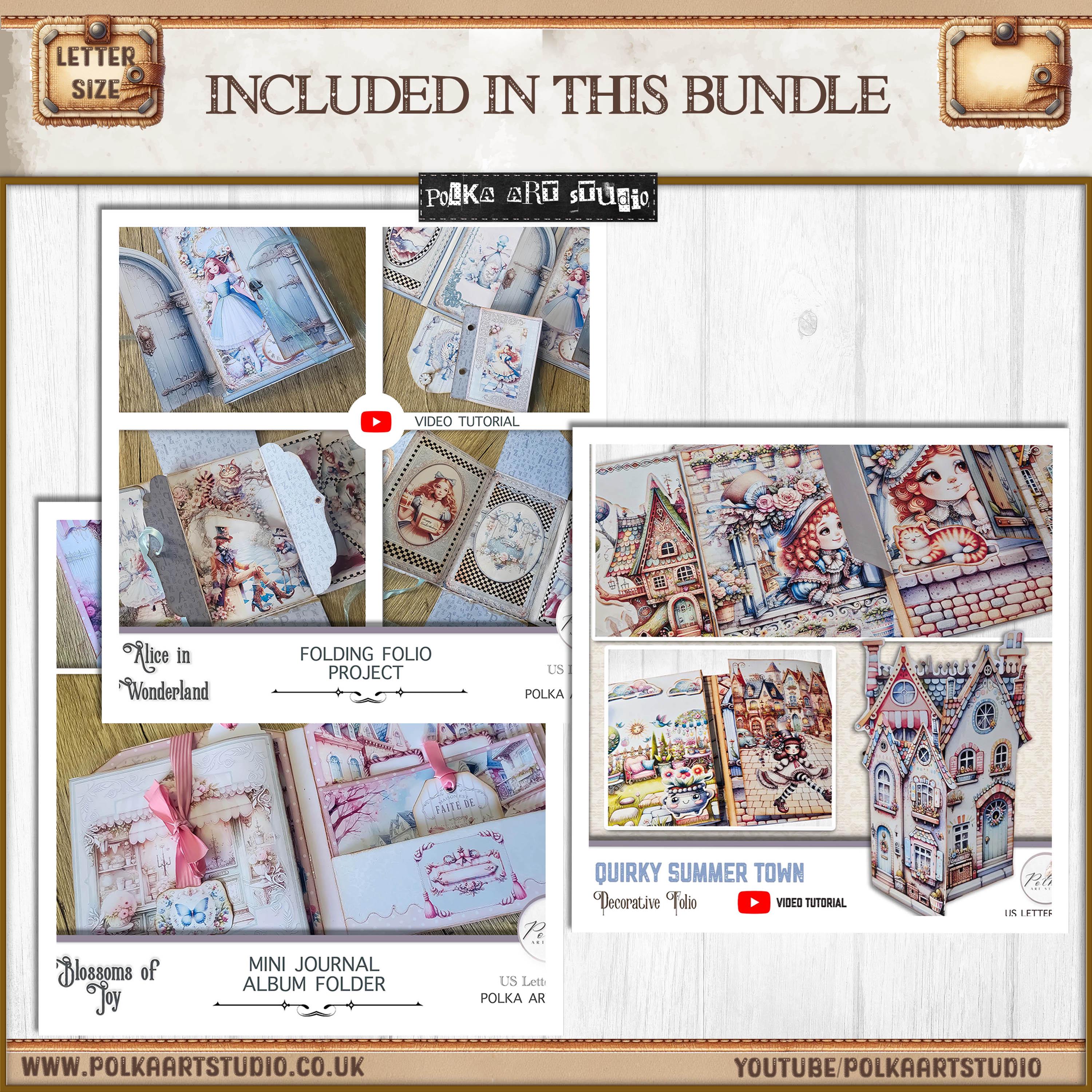 Printable Junk Journal Bundle: 6 DIY Folio Kits With Video Tutorials ...