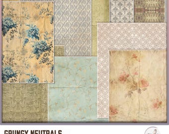 Neutral Junk Journal Kit: Vintage Collage Paper (Digital Download)