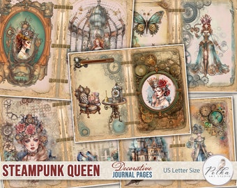 Steampunk Queen Junk Journal Kit: Victorian Printable Pages (Digital Download)