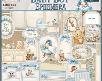Baby Ephemera Junk Journal Kit, Kinderzimmer Scrapbook Clipart, Vintage Baby Journal Verzierungen Printable