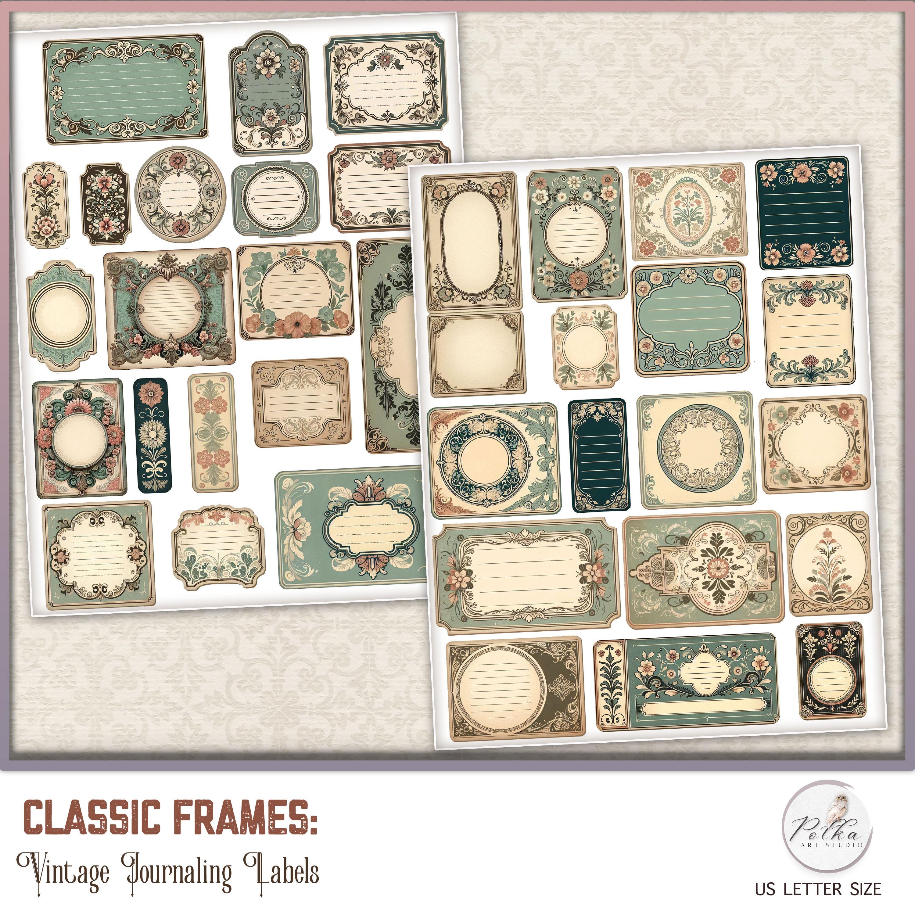 Vintage Floral Labels: Printable Junk Journal Ephemera (digital ...