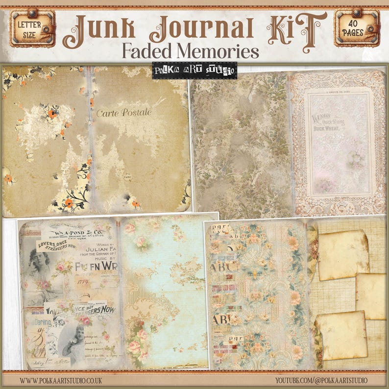 Antique Ephemera Junk Journal Kit: Vintage Paper Craft (digital ...