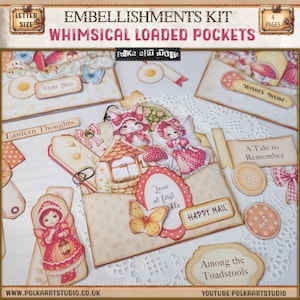 Digital Whimsical Fairy Loaded Pocket Kit – Afdrukbare kortstondige tags en versieringen voor junkjournals, scrapbooking, kaarten maken