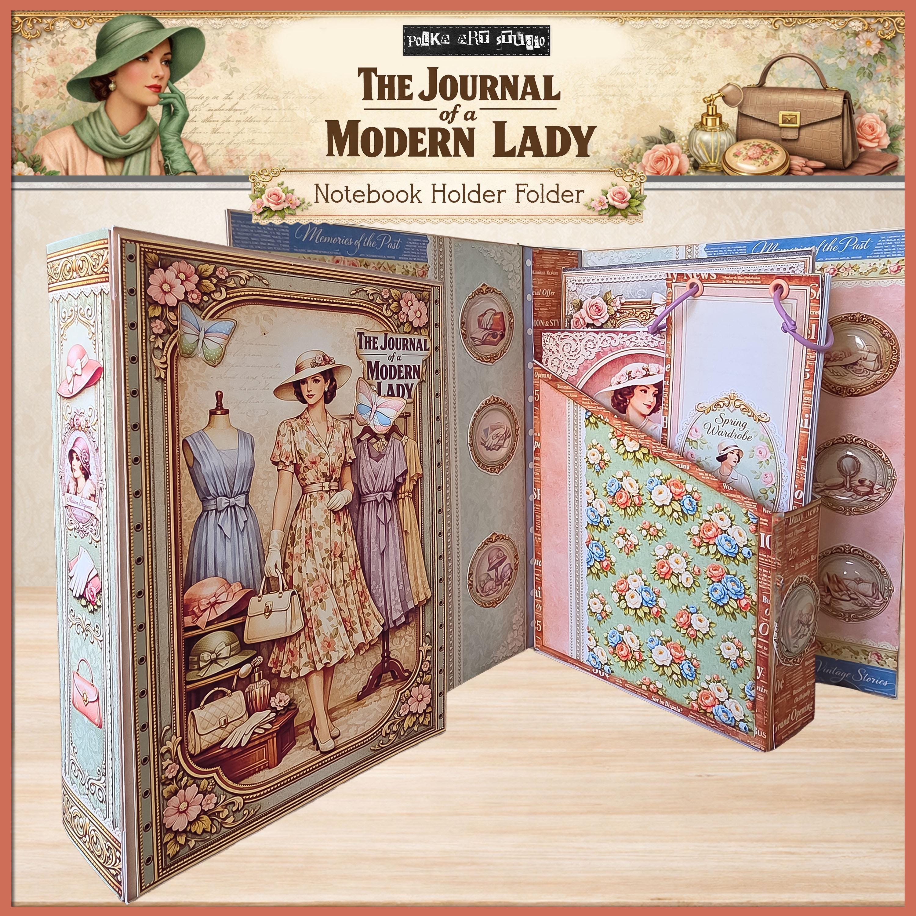 Modern Lady Vintage Fashion Notebook Holder Folder Kit – 1930s Shabby ...