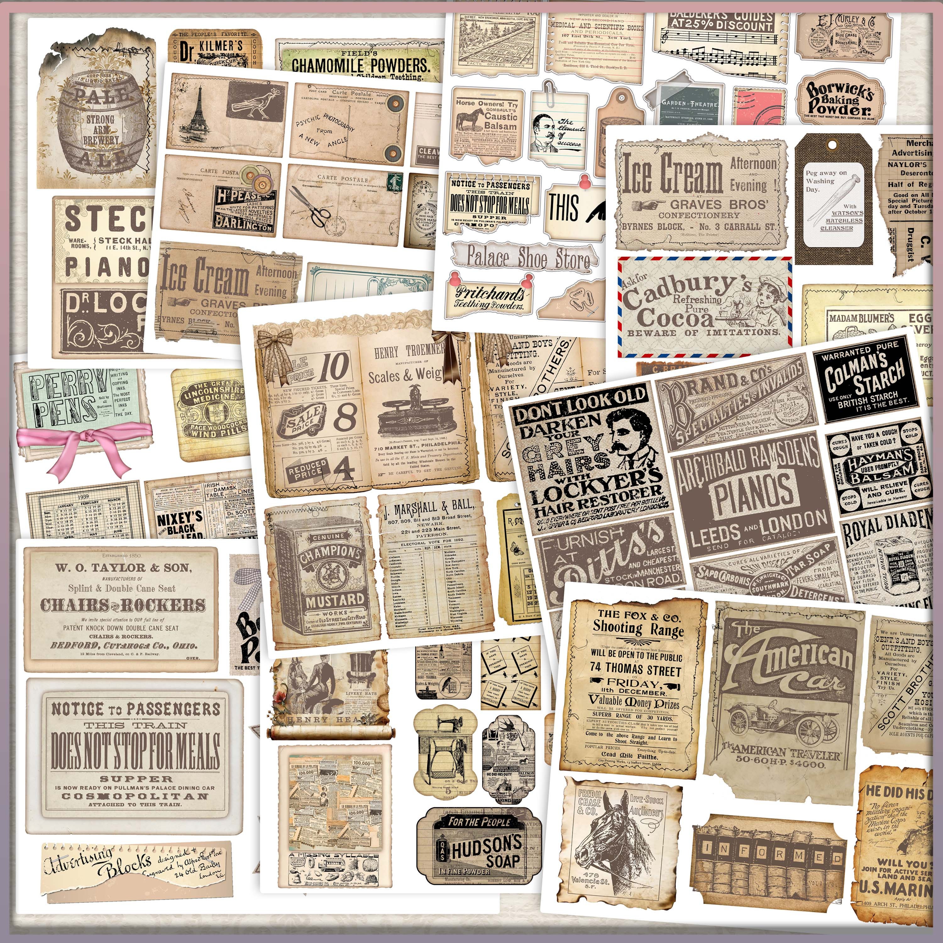 Vintage Ephemera: Victorian Adverts, Labels, Tags (digital Printable ...