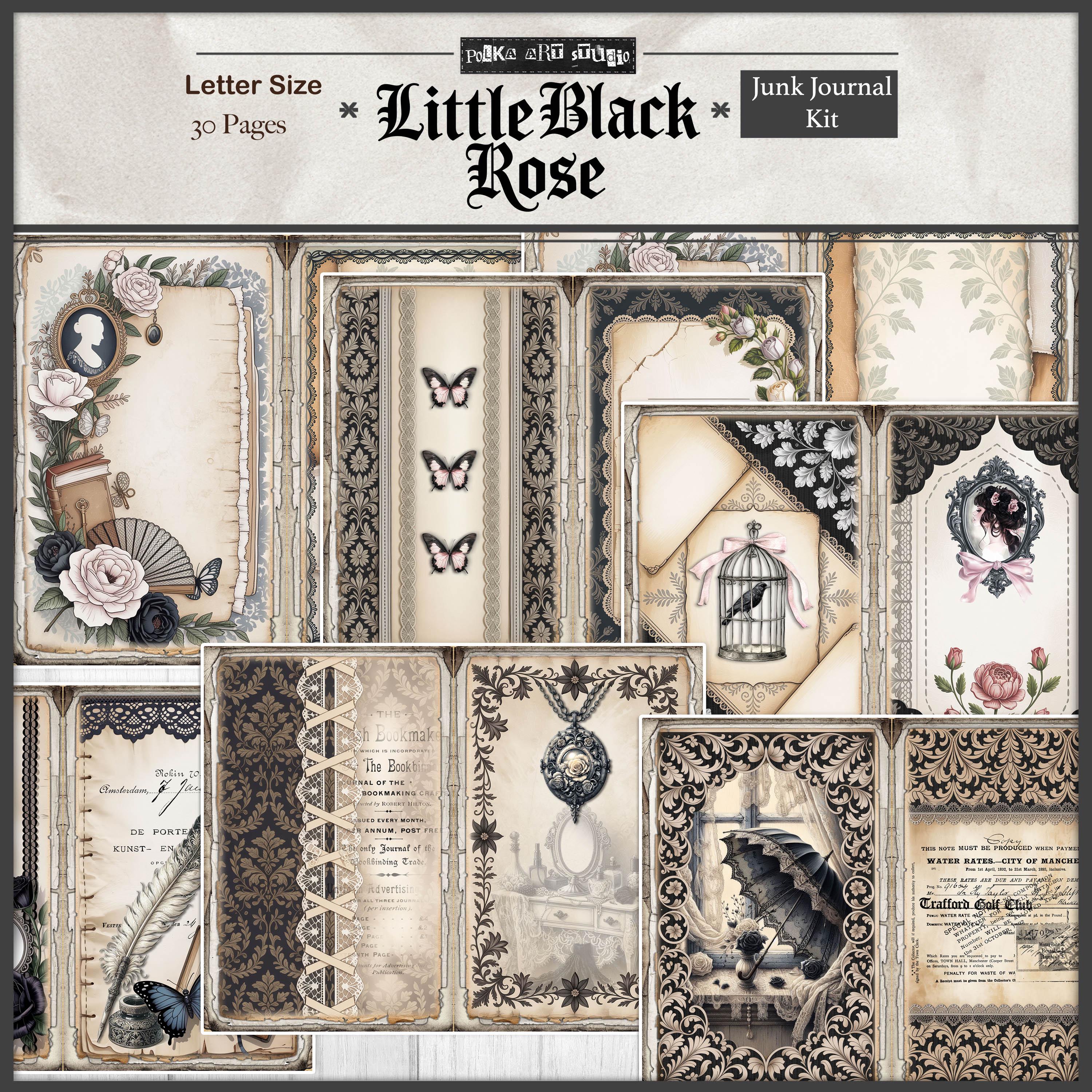 Gothic Junk Journal Kit | Little Black Rose Printable Pages | Victorian ...