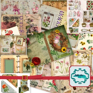Botanische MEGA Junk Journal Kit "The Flower Sanctuary" / 30 afdrukbare dagboekpagina's / instant download / Scrapbook Paper Kit