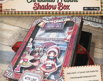 Christmas Present Shadow Box Printable – Digital Gift Box Craft Kit with 3 Scenes, 3D Holiday Paper Project