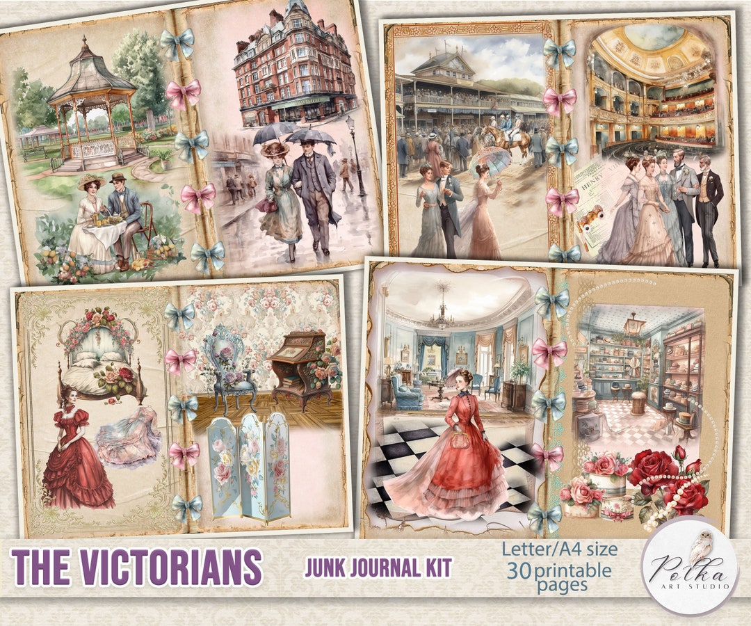 Junk Journal Digital Kit "the Victorians" Printable Vintage Shabby Chic ...