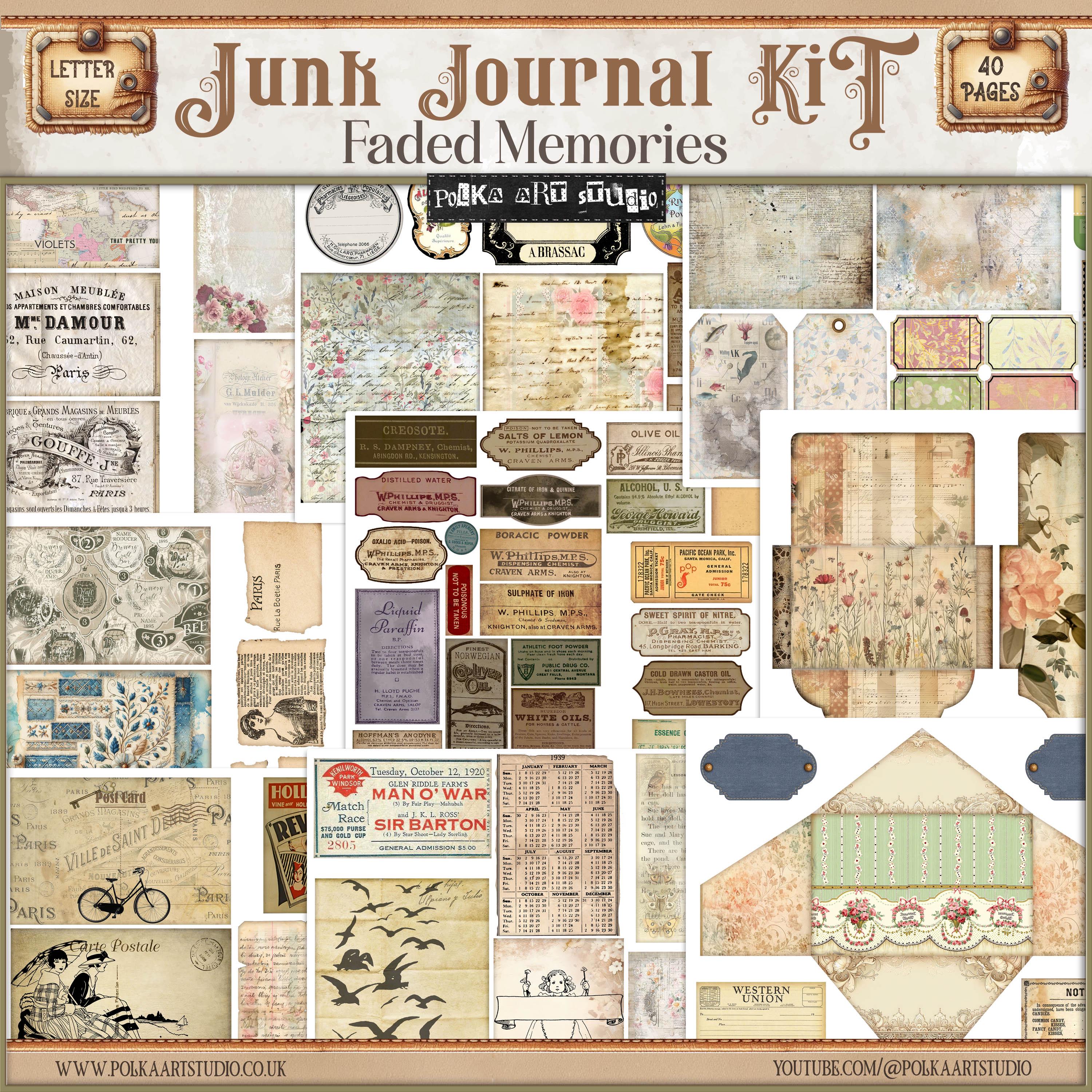 Antique Ephemera Junk Journal Kit: Vintage Paper Craft (digital ...