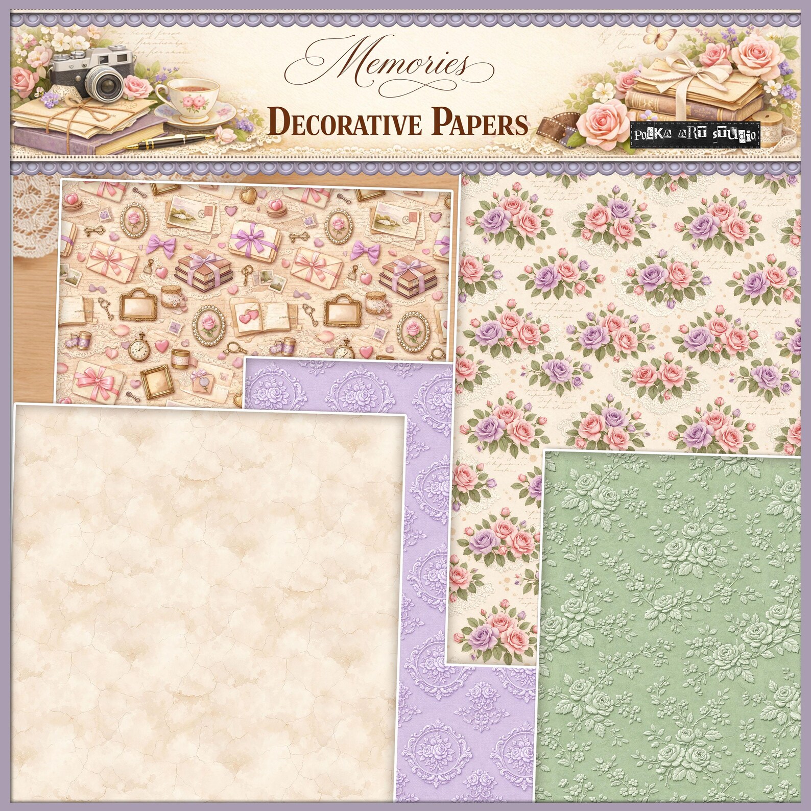 Memories Decorative Papers Kit – Printable Vintage Junk Journal Pages ...