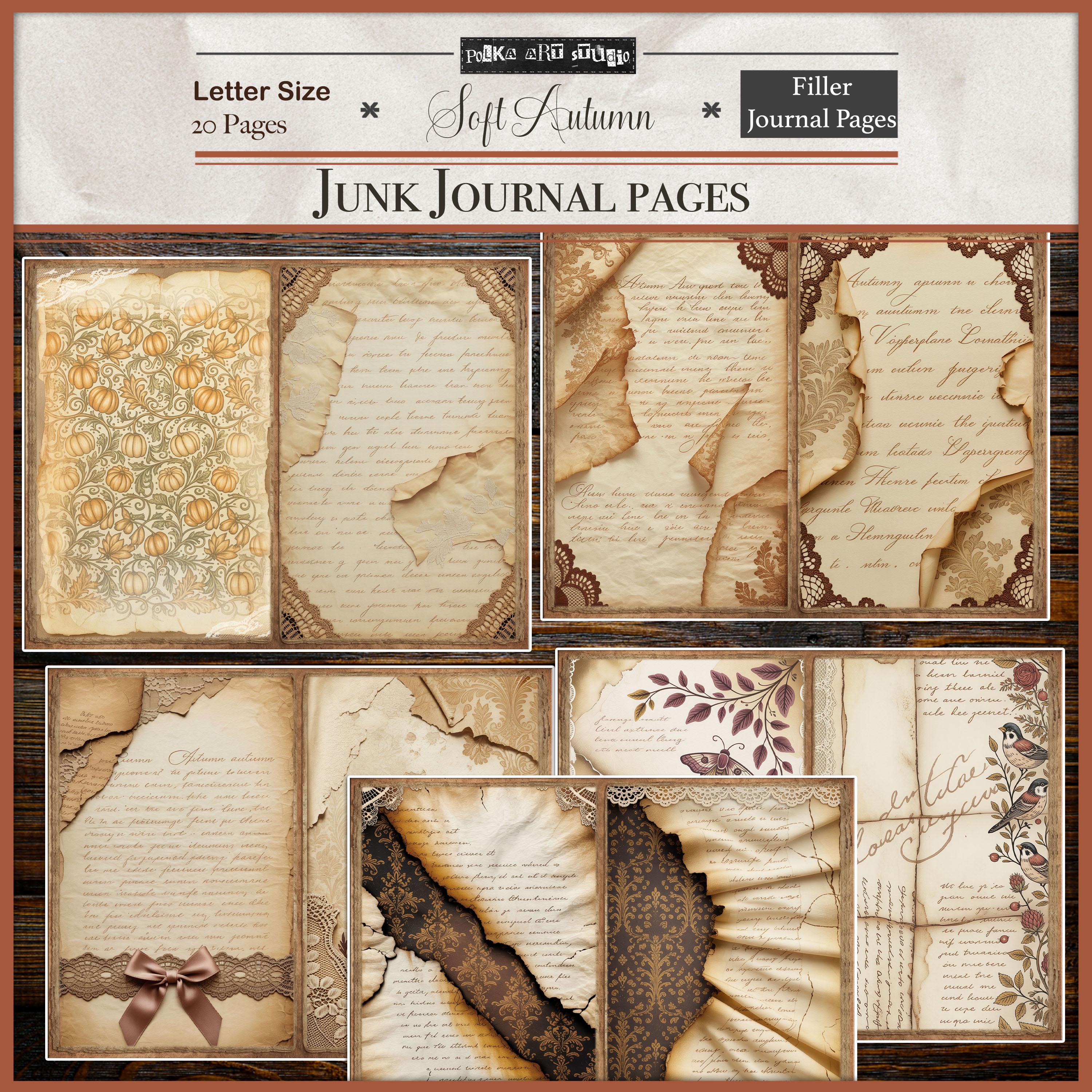 Autumn Digital Junk Journal Pages | Vintage Fall Printable Paper Kit ...