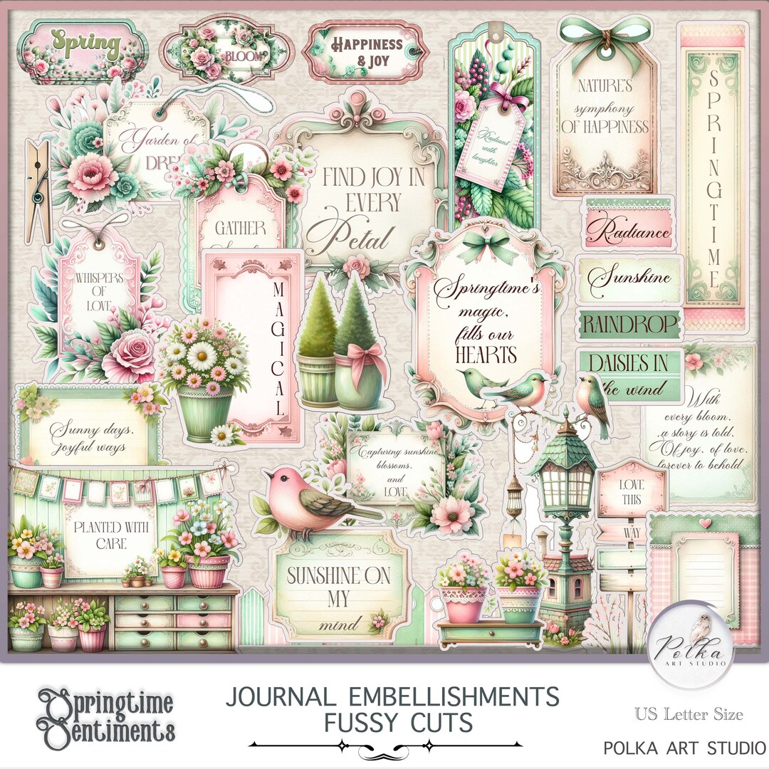 Vintage Spring Junk Journal Kit: Shabby Chic Ephemera (digital ...