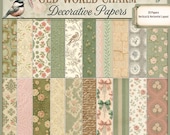 Digital Junk Journal Decorative Papers – Shabby Chic Vintage Digital Paper Pack, Floral & Damask Scrapbook Backgrounds,Printable Kit