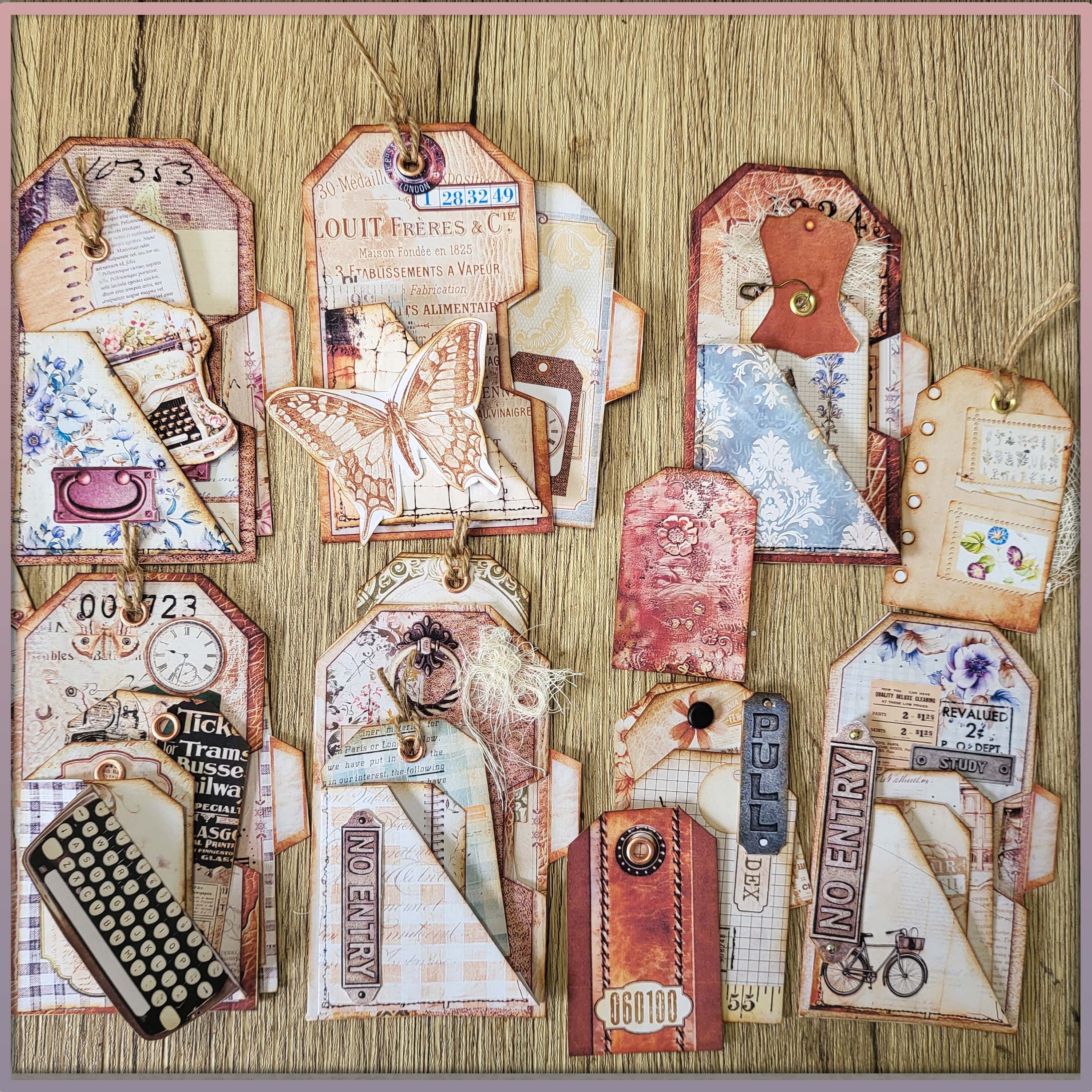 Digital Junk Journal Tags: Shabby Leather Ephemera (printable) - Etsy