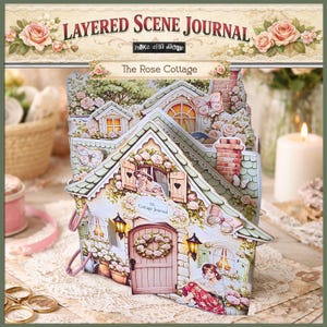 Rose Cottage Layered Scene Journal | Printable Journaling Project Cottage Journal