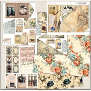 May include: A digital scrapbooking kit with a vintage detective theme. The kit includes a variety of elements, such as papers, tags, frames, and embellishments. The kit is perfect for creating scrapbook pages, cards, and other paper crafts.