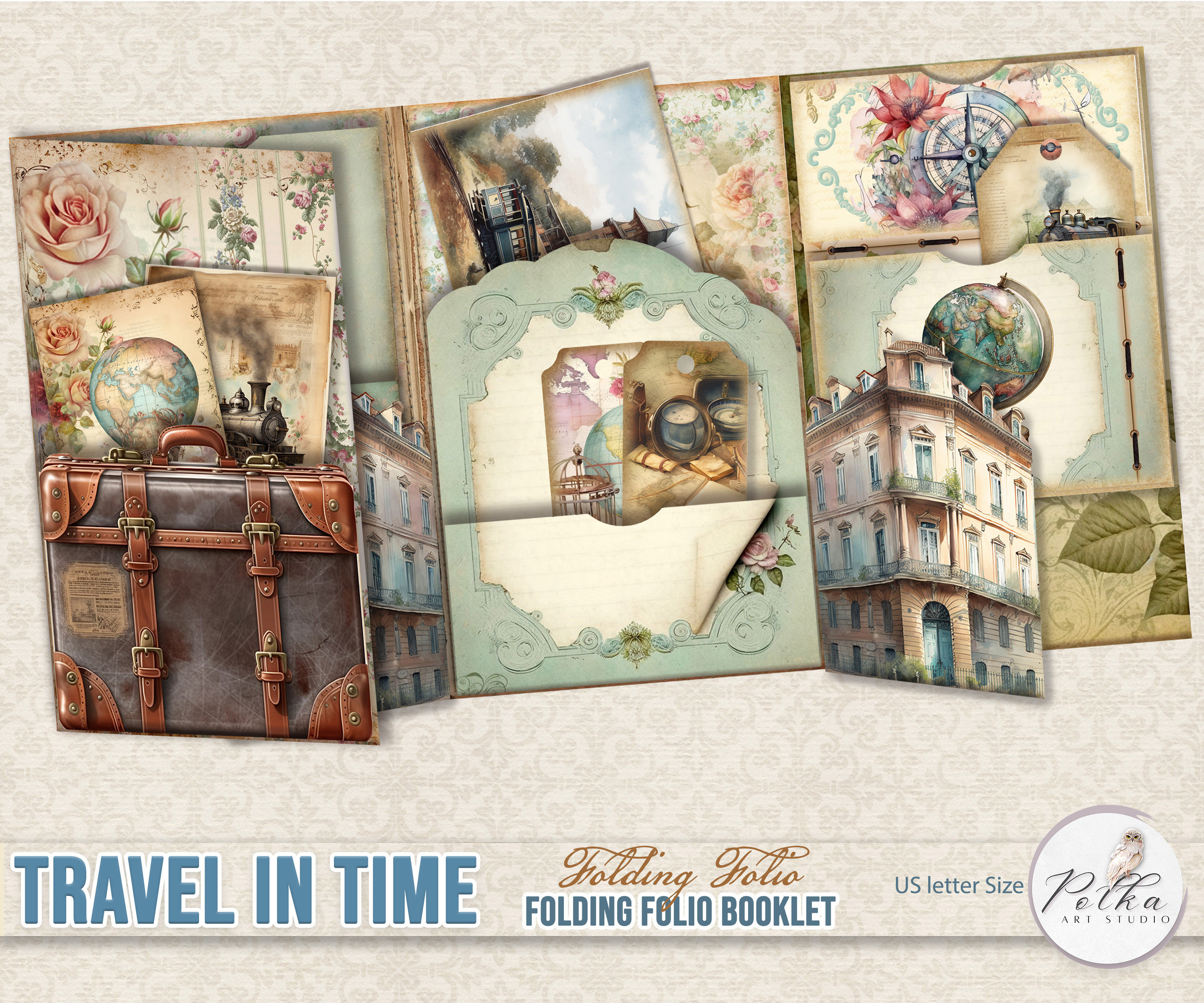 Junk Journal Folding Folio Booklet: Travel Ephemera (digital Download ...