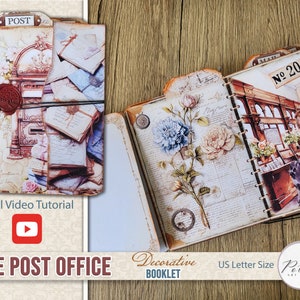 Digitales Chunky Booklet, viktorianisches Vintage Postamt, Notizbuch, Printable Mail Ephemera, alte Handarbeit, Scrapbook, Bastelprojekt