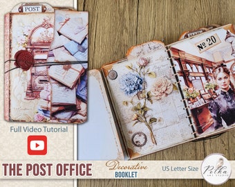 Digital Chunky Booklet, Victorian Vintage Post Office, Notebook, Printable Mail Ephemera, Old Correspondence, Craft Kit Project, Scrapbook