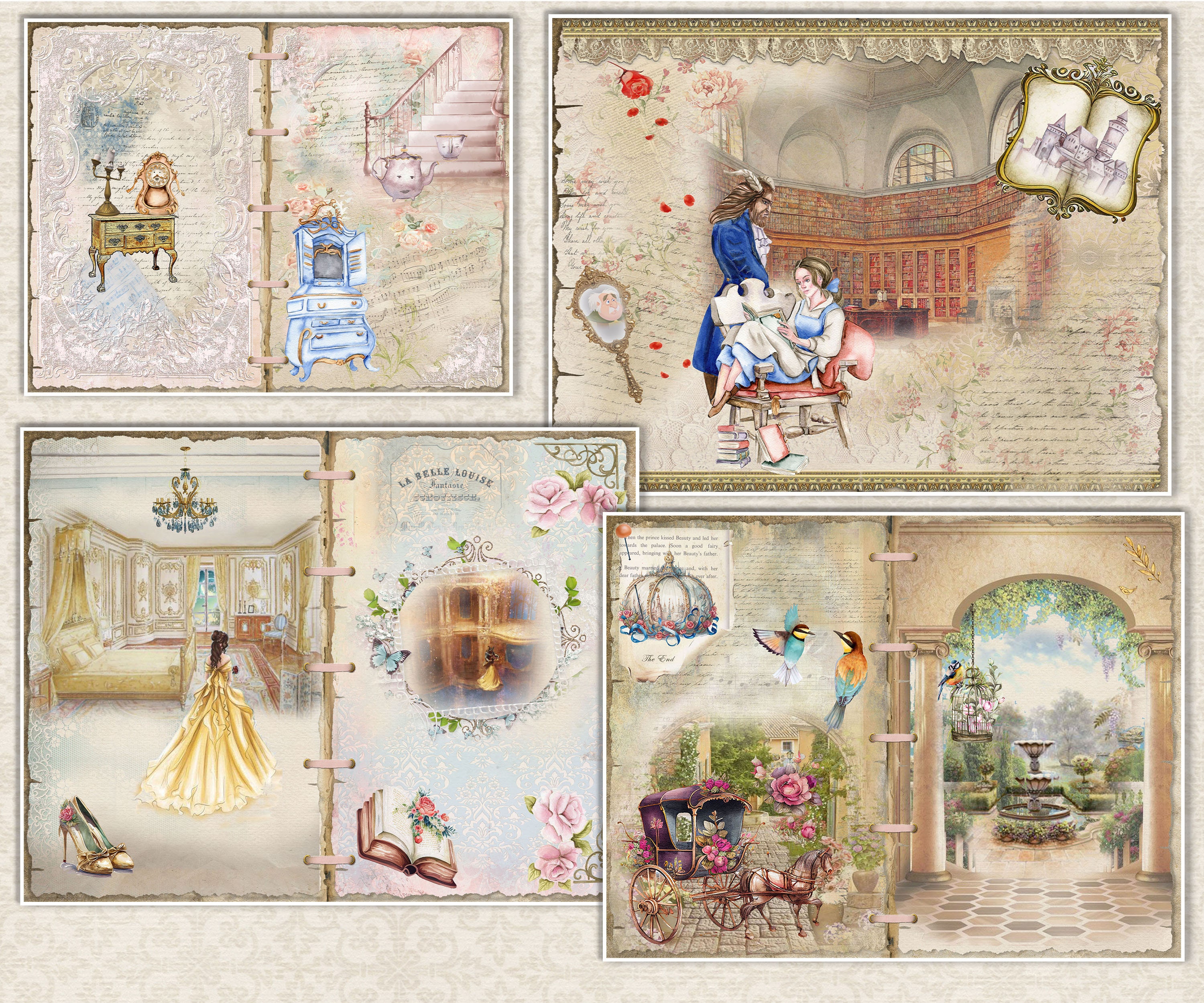 Junk Journal Kit, "a Tale as Old as Time" Fairy Tale Journal Pages ...