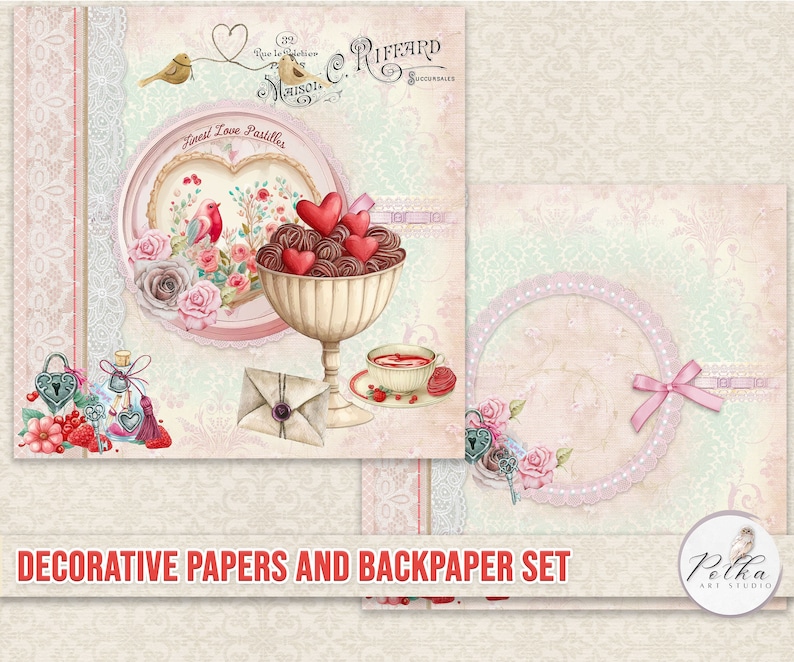 Digital Scrapbook Paper Vintage Shabby Chic Scrapbooking - Etsy