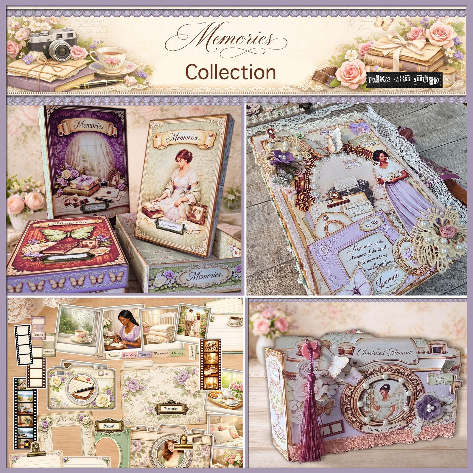 Camera Memory Booklet – Shabby Chic Mini Memories Album for Photos ...