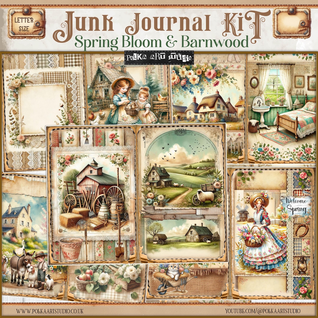 Spring Junk Journal Kit: Rustic Farm Cottagecore (digital Download) - Etsy