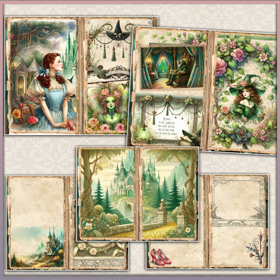 Wizard of Oz Junk Journal Kit: Vintage Printable Collage Papers ...
