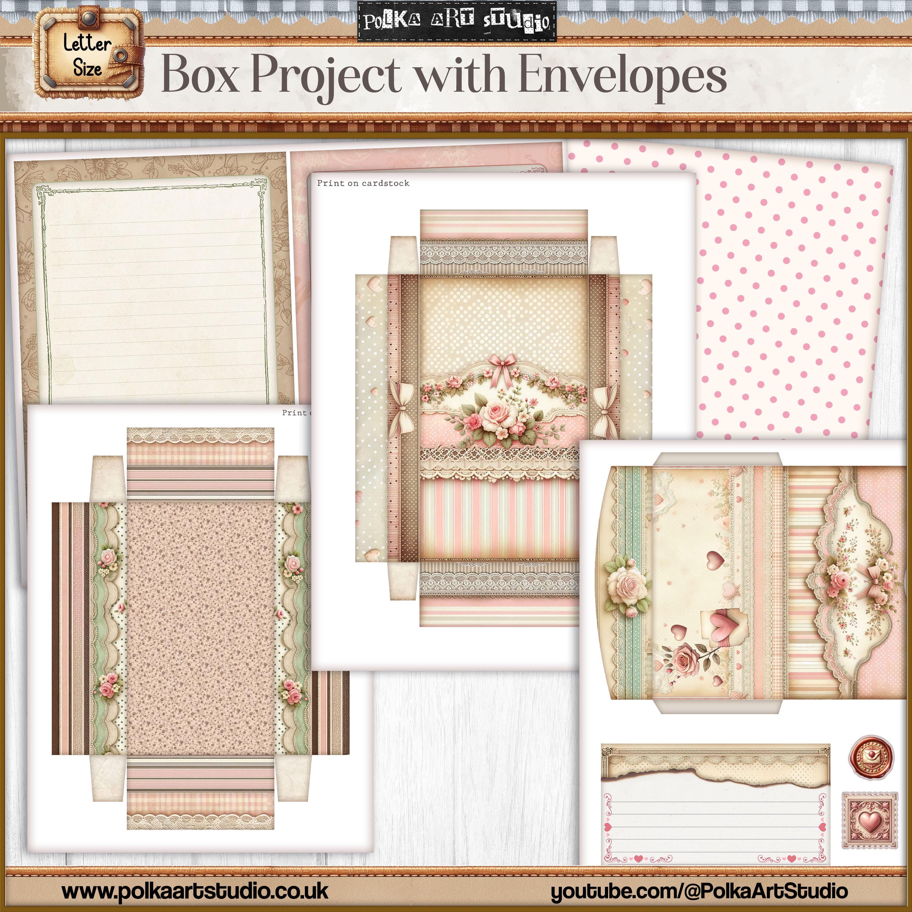 Shabby Chic Box With Envelopes: Junk Journal Project Kit (digital ...