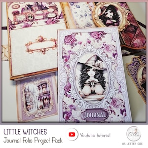 Digital Junk Journal Folio Project Pack, Fantasy Journaling Kit für Halloween, Hexen, Hexerei, Collage, printable Download, Digit Kit